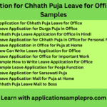 Application for Chhath Puja Leave for Office – 12+ Samples