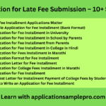 Application for Fee Installment - 10+ Samples