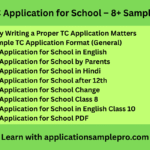 TC Application for School – 8+ Samples