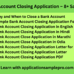 Bank Account Closing Application – 8+ Samples