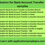 Application for Bank Account Transfer – 10+ samples