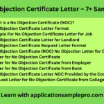 No Objection Certificate Letter – 7+ Samples