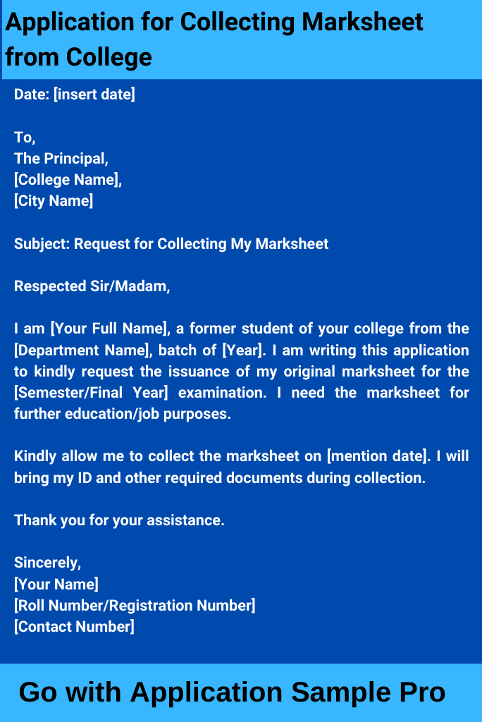 Application for Collecting Marksheet from College