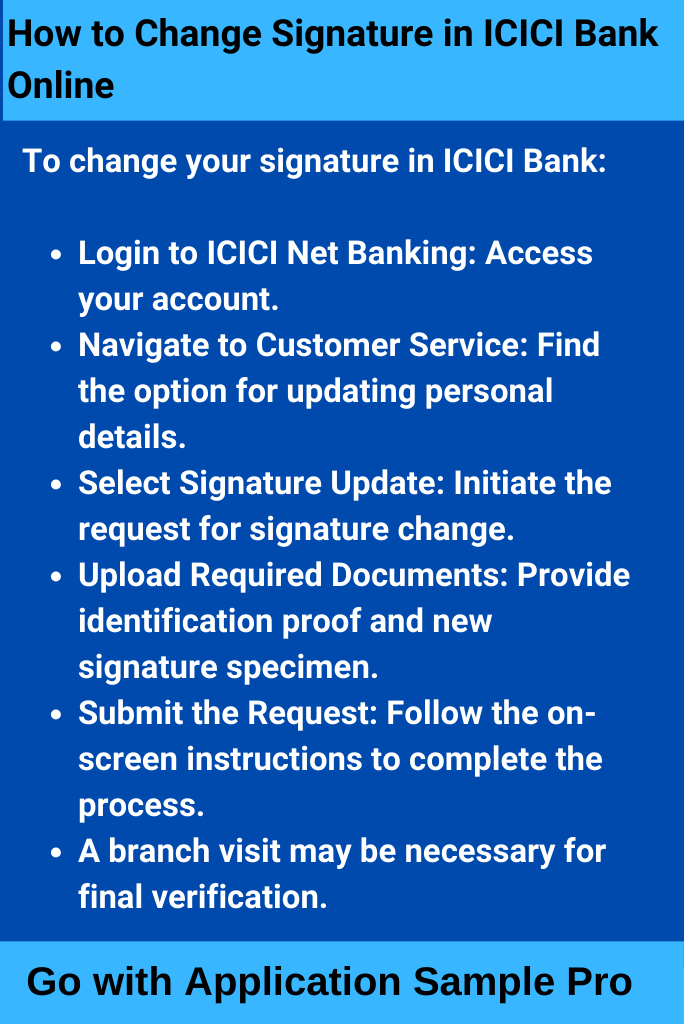 How to Change Signature in ICICI Bank Online