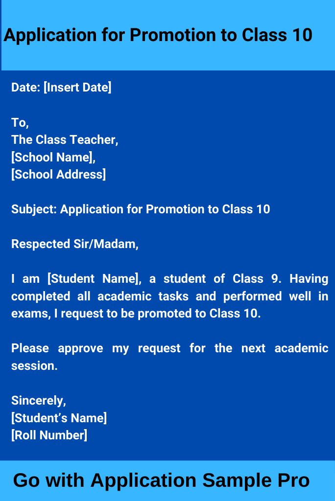 Application for Promotion to Class 10