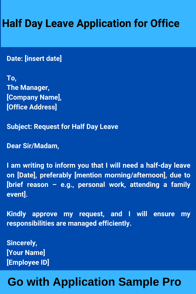 Half Day Leave Application for Office