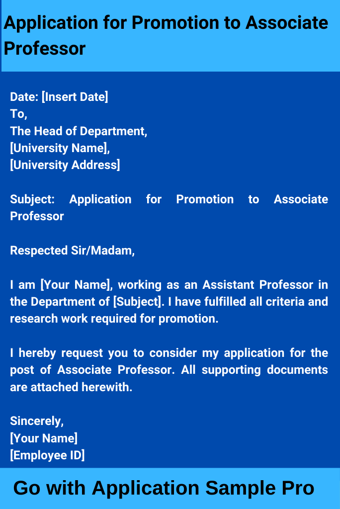 Application for Promotion to Associate Professor