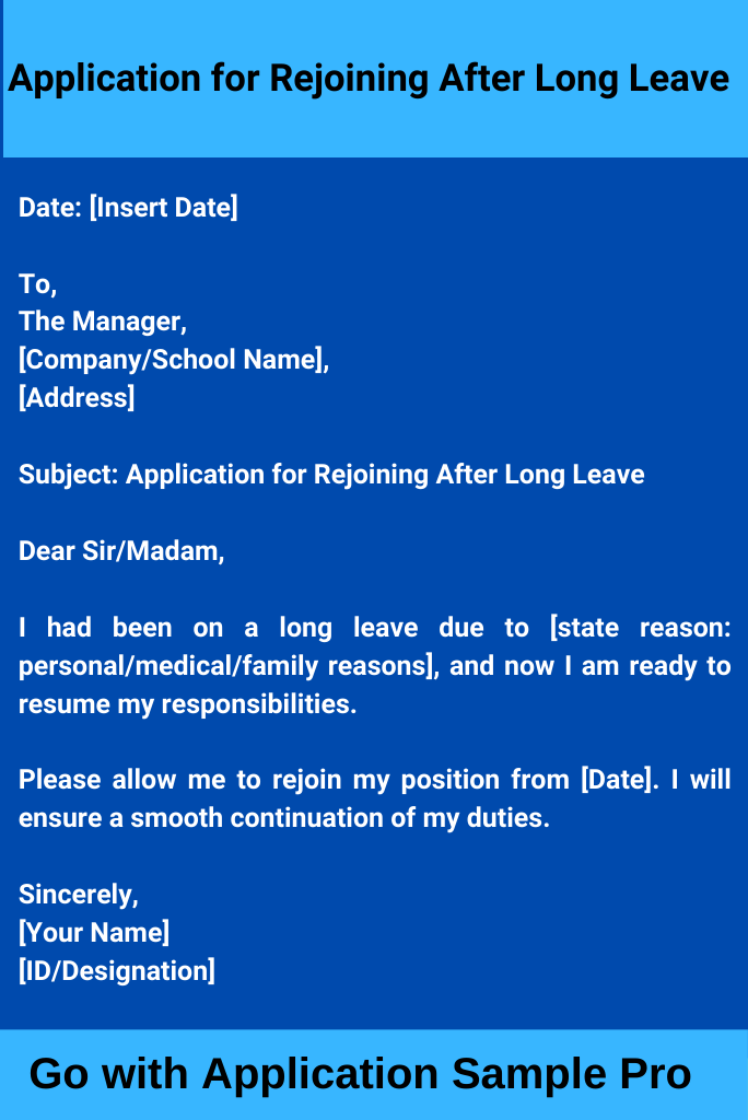 Application for Rejoining After Long Leave