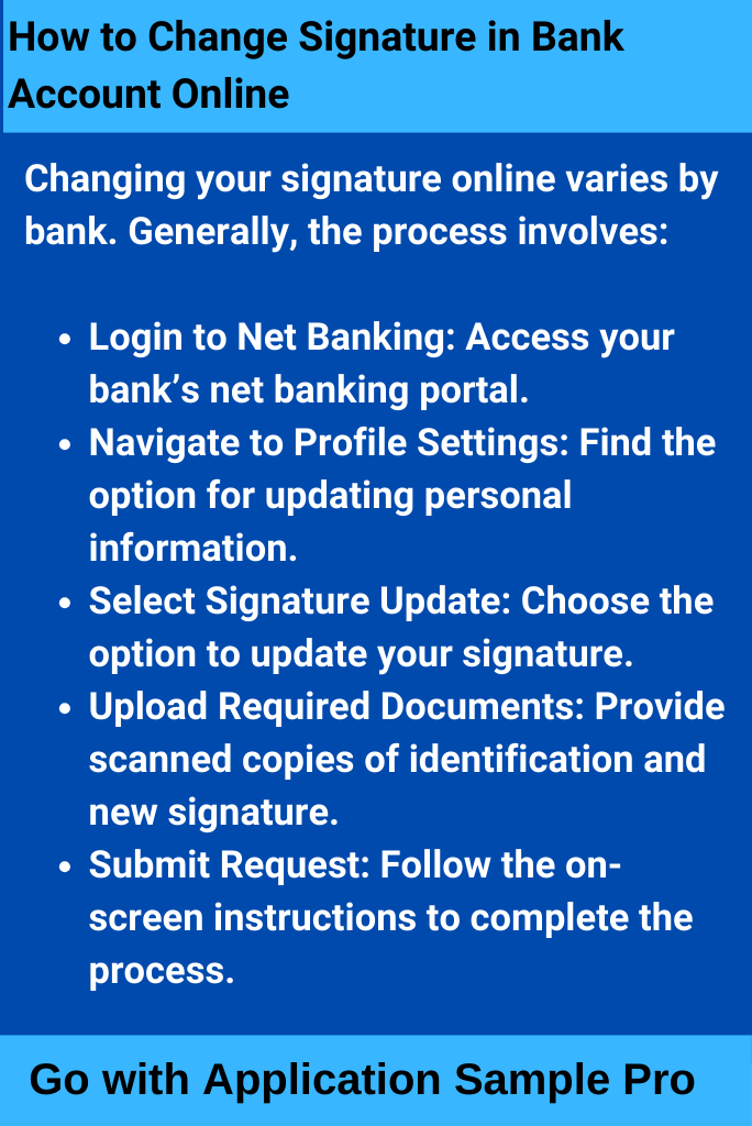 How to Change Signature in Bank Account Online