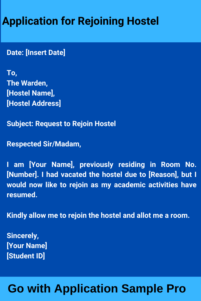 Application for Rejoining Hostel