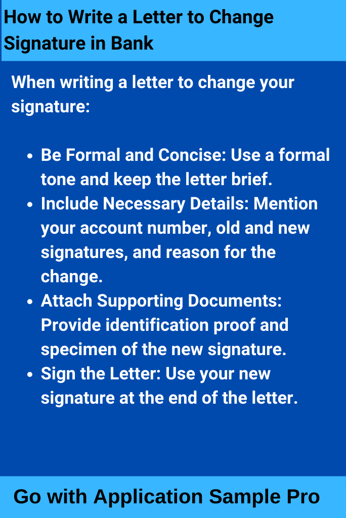 How to Write a Letter to Change Signature in Bank