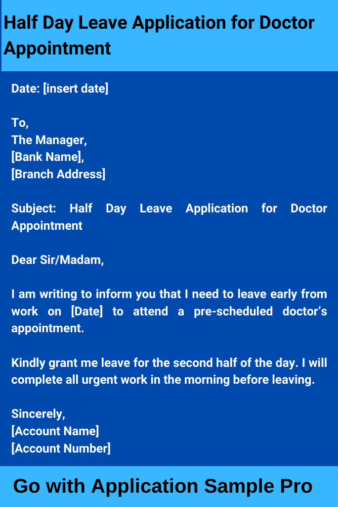 Half Day Leave Application for Doctor Appointment