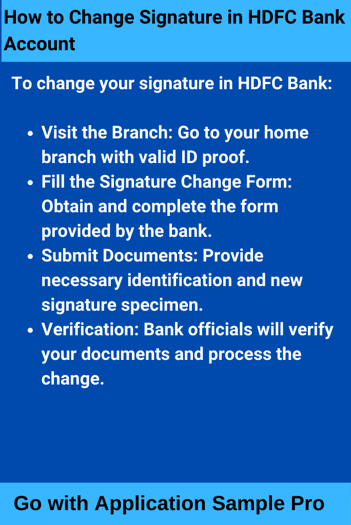 How to Change Signature in HDFC Bank Account