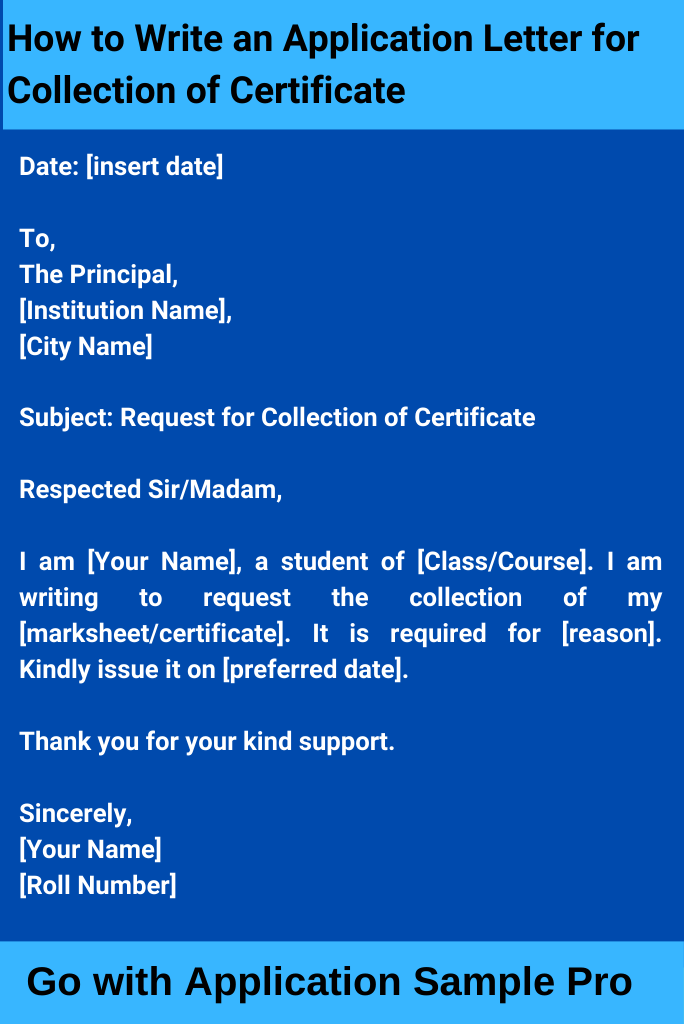 How to Write an Application Letter for Collection of Certificate