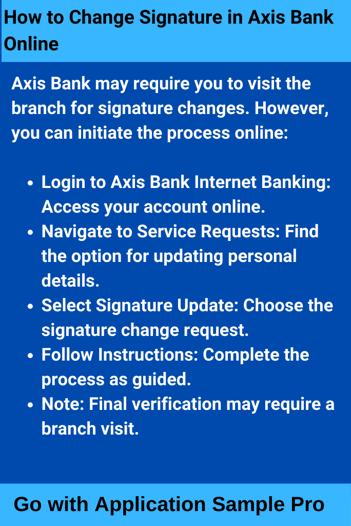 How to Change Signature in Axis Bank Online