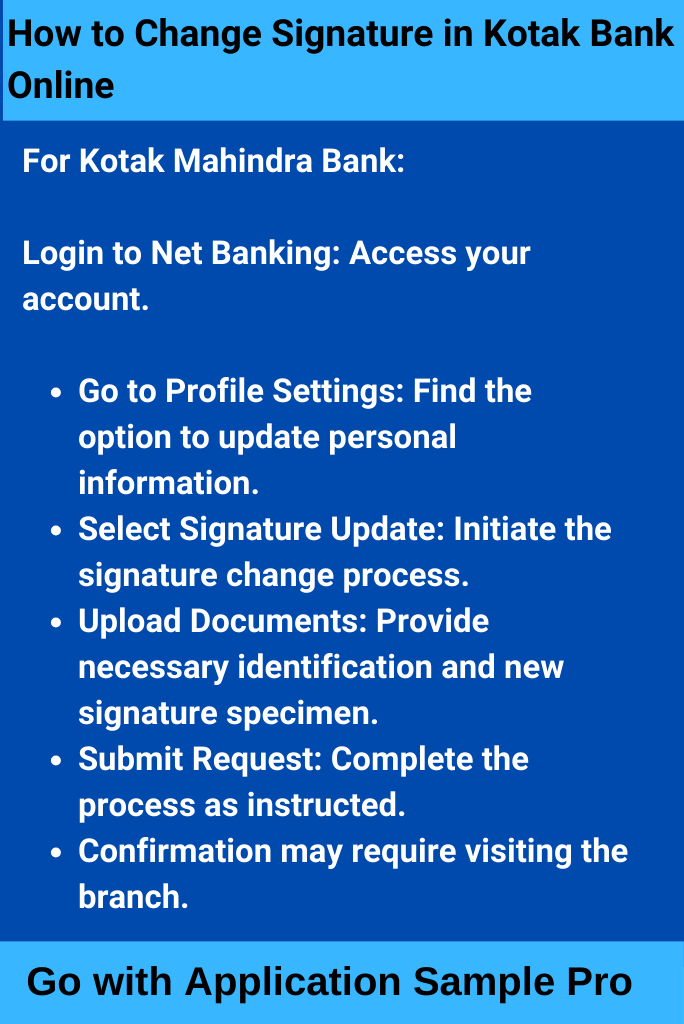 How to Change Signature in Kotak Bank Online