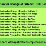 Application for Change of Subject – 10+ Samples