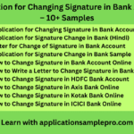 Application for Changing Signature in Bank Account – 10+ Samples