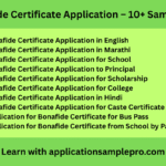 Bonafide Certificate Application – 10+ Samples
