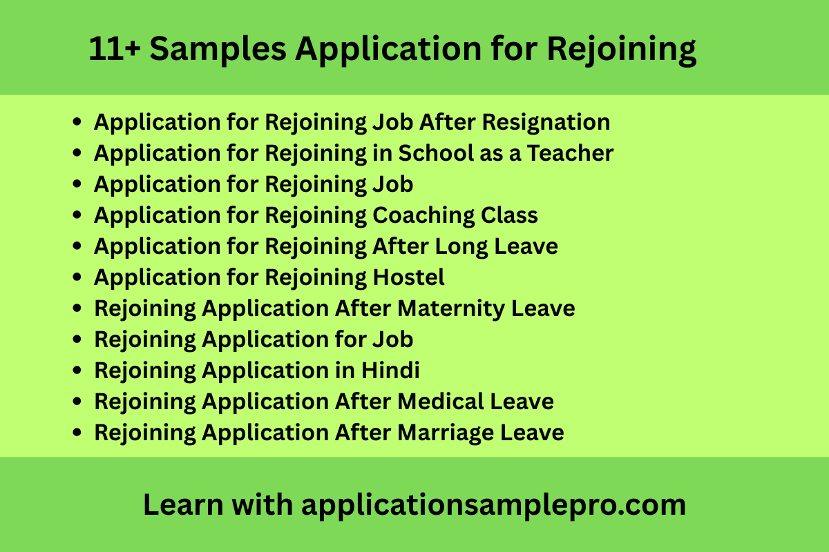 11+ Samples Application for Rejoining