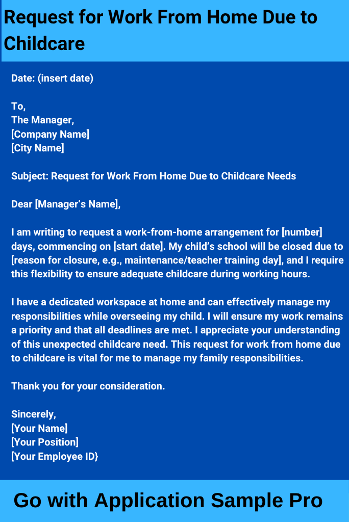 Request for Work From Home Due to Childcare
