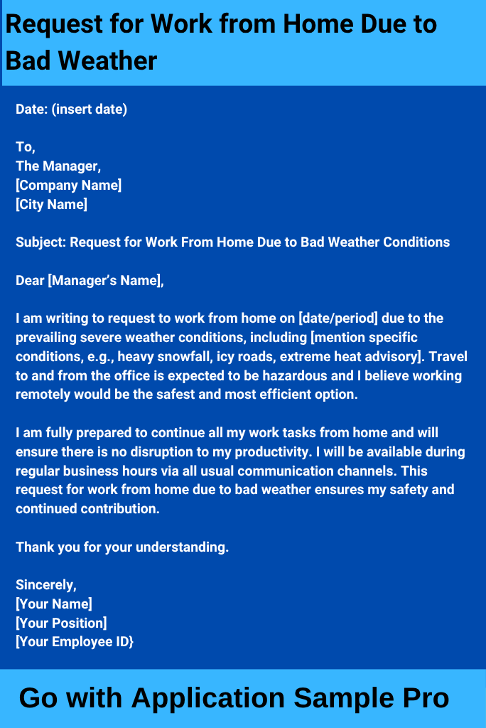 Request for Work from Home Due to Bad Weather