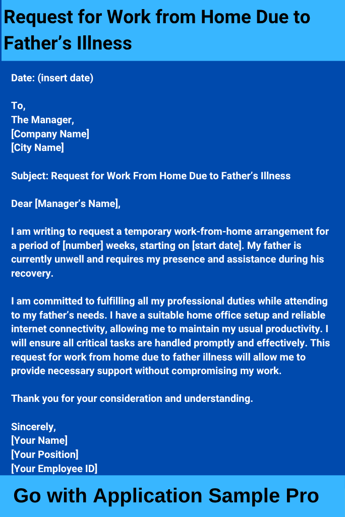 Request for Work from Home Due to Father’s Illness