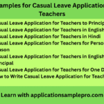 6+ Samples for Casual Leave Application for Teachers