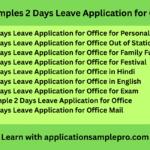 9+ Samples 2 Days Leave Application for Office